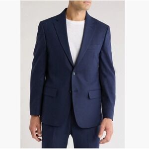 Tommy Hilfiger Modern fit 100%Linen Sport Coat Blazer 43L Navy Blue E06909